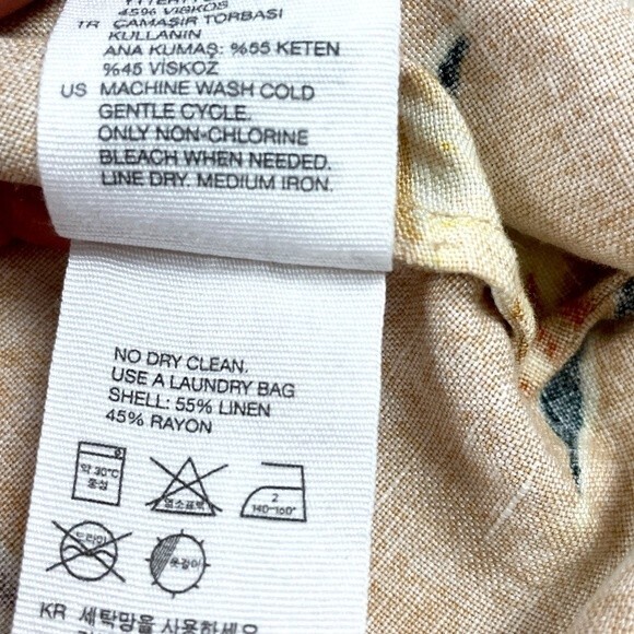 & Other Stories Linen Blend Wrap Mini Dress Tropical Flower Floral Print XS 2 - Picture 9 of 9